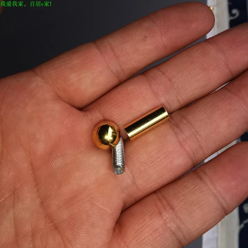 Golden M4 Inner Tooth Nuts,Bald Head Nuts, Round Ball Cover + Screw + Gold M4 Inner Tooth Tube DIY Hardware Lighting Accessories