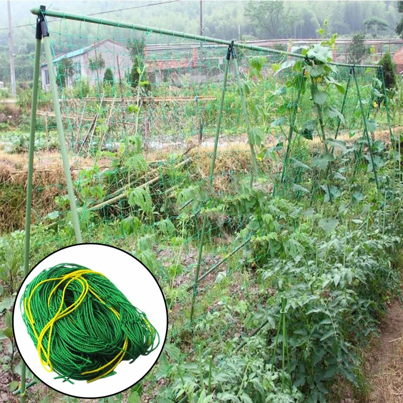 Plastic Plant Support Cage Climbing Net Net Ropes 0.9x1.8m Cucumber Garden Mesh Plant Support Trellis Flowers support Green