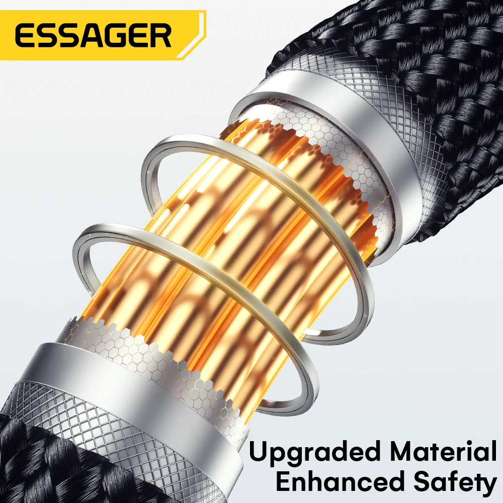 Essager 100W 3 w 1 Kabel ładujący USB C do Apple iWatch iPhone z podświetleniem typu C Kabel do wielu ładowania Magnetyczny zegarek do ładowania — zdjęcie produktu 4
