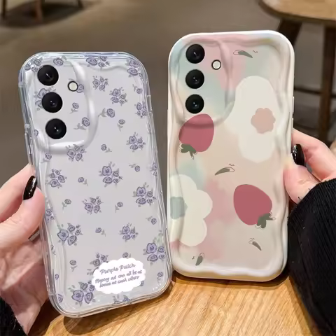 Cover For OPPO A5 A3 F29 Pro A3X A54 A3S A5S A35 A53 A9 A31 2020 A52 A72 A92 F9 F11 Phone Case Wavy Edge Flower Fruit