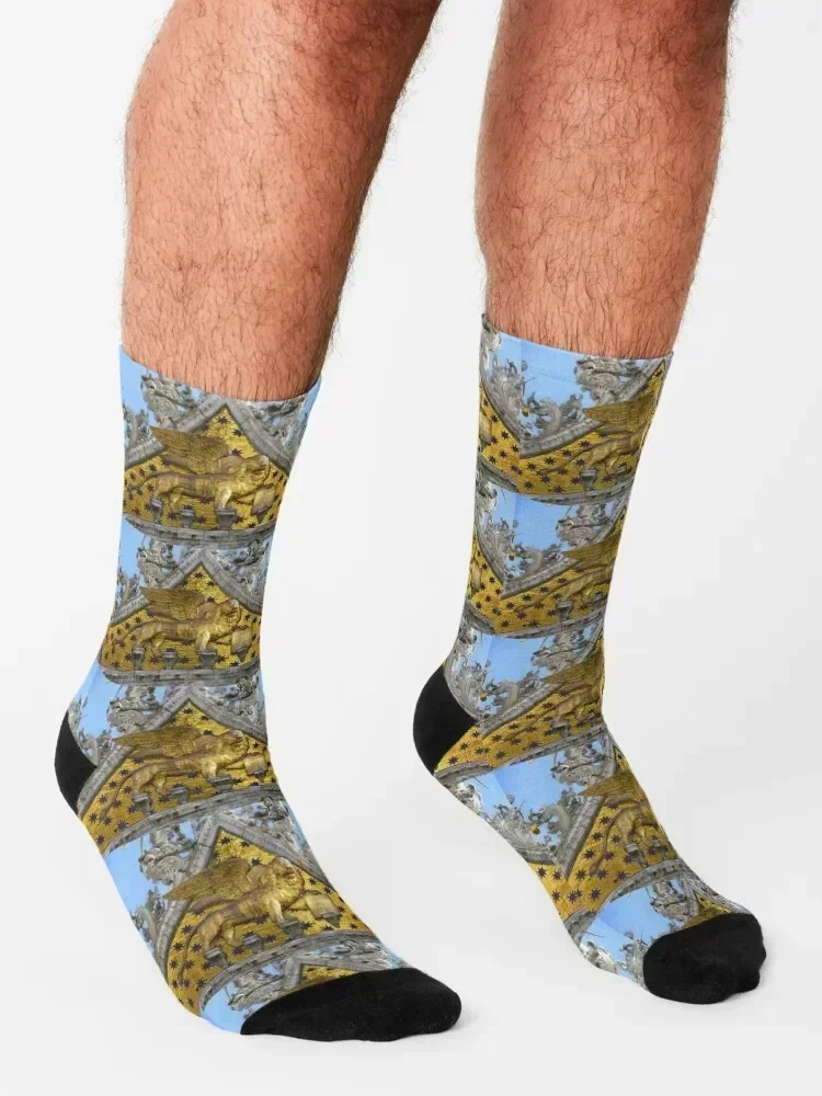 Saint Mark Winged Lion - Venice, Italy (Original Photography by AliceCCI) Arabesque Socks custom sports shoes Socks Ladies Men's