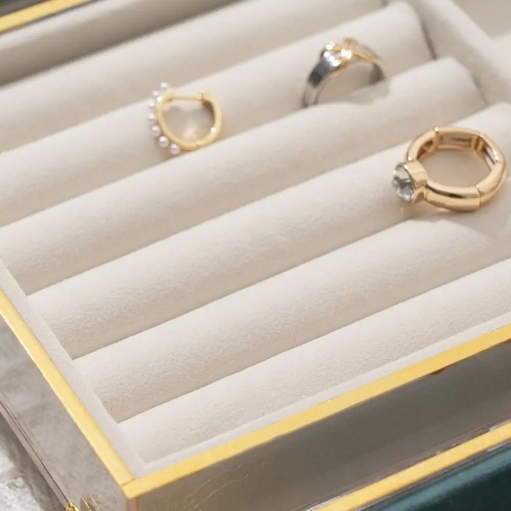 

Velvet Jewelry Display Stand Multifunctional Vintage Jewelry Holder Box Earrings Rings Desktop Storage Jewelry Organizer