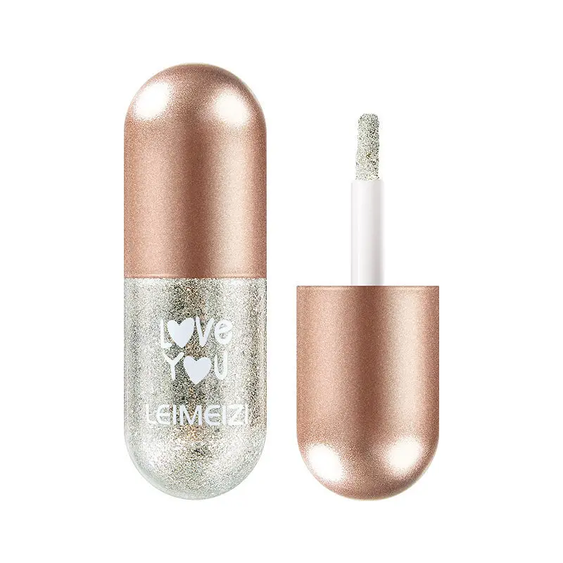 1Pc 미니 캡슐 리퀴드 아이 섀도우 고 색소 방수 지속 페이딩하기 쉽지 않음 진주 글리터 여성 화장품 아이 메이크업