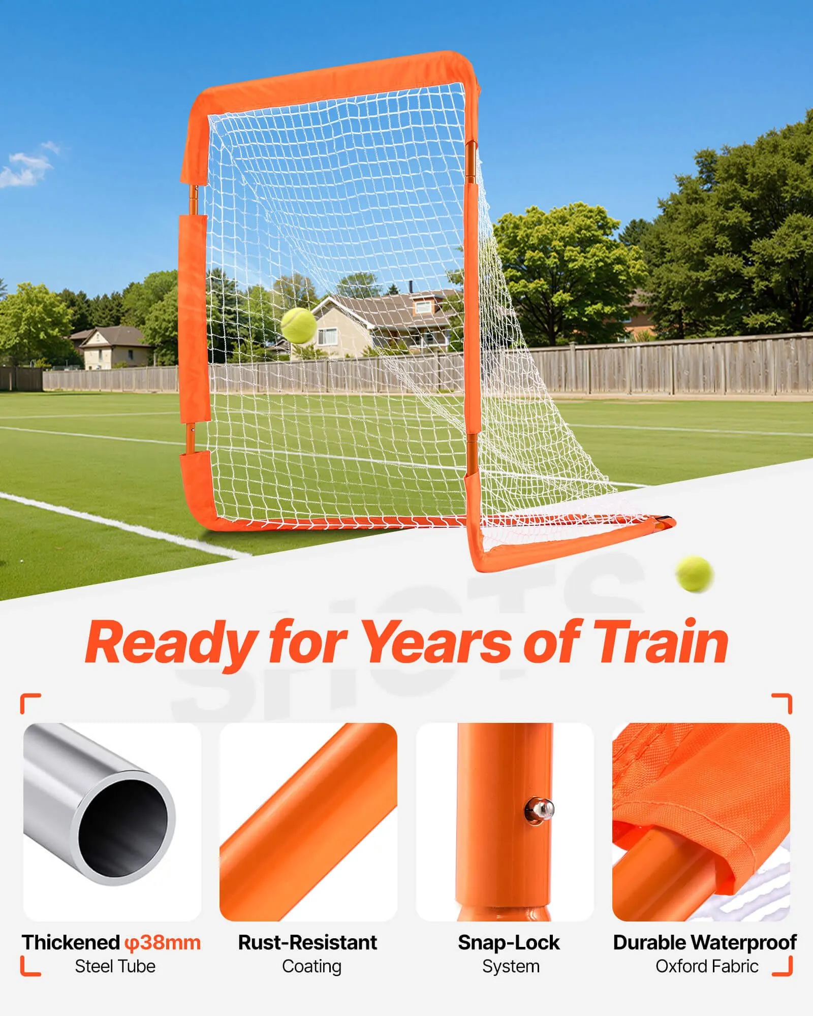 

Lacrosse Goal, 4' X 4' Small Kids Lacrosse Net, Folding Portable Lacrosse Goal With Carry Bag, Iron Frame Backyard Training