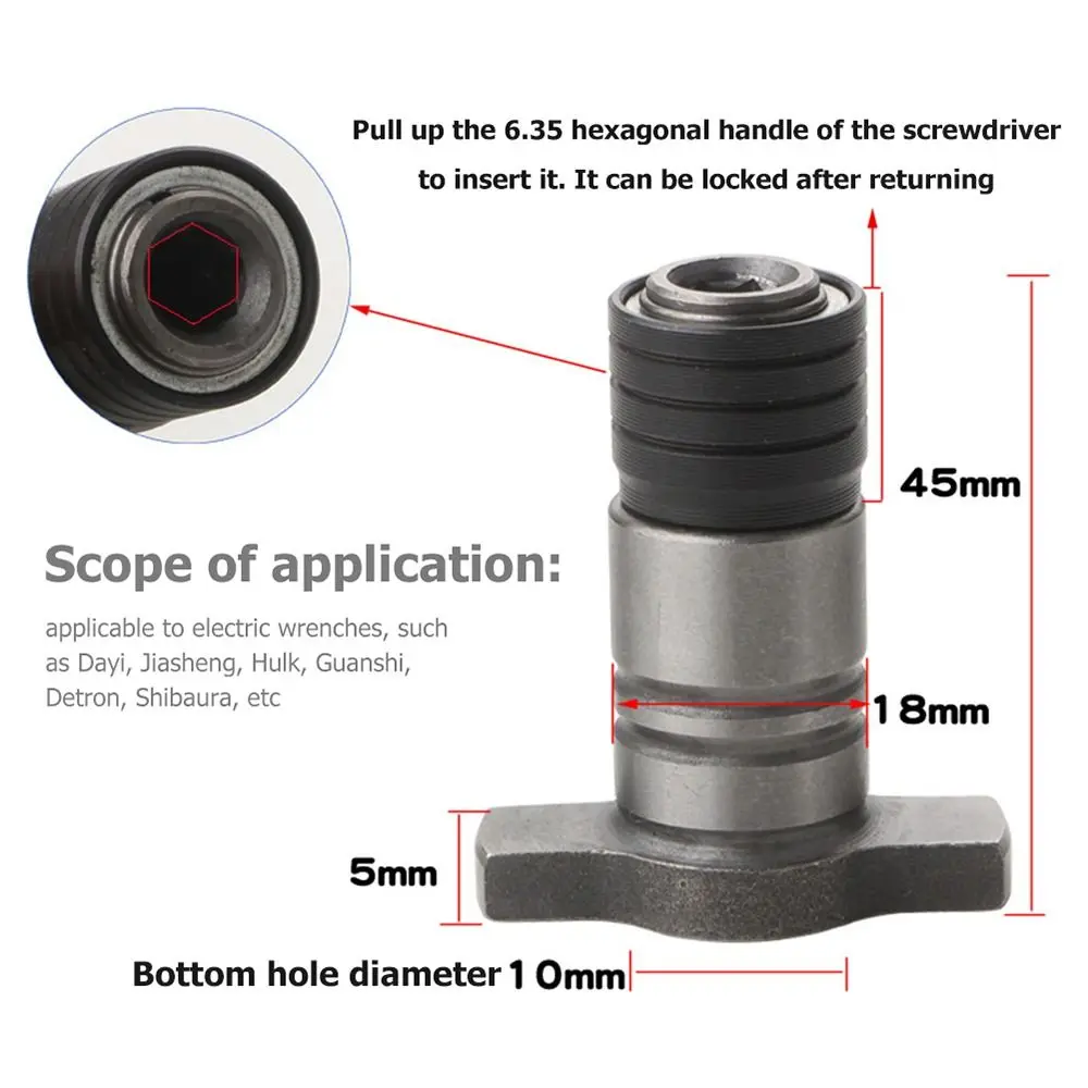 Dual Use Cordless Part Impact Wrench Shaft Refit Bit Head Power Tool Wrench-Part Impact Wrench Accessories Adapter