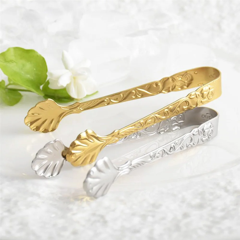 Mini Small Coffee Dessert Bread Bar Utensil Cube Sugar Tongs Food Serving Clip Kitchen Accessories Ice Tongs