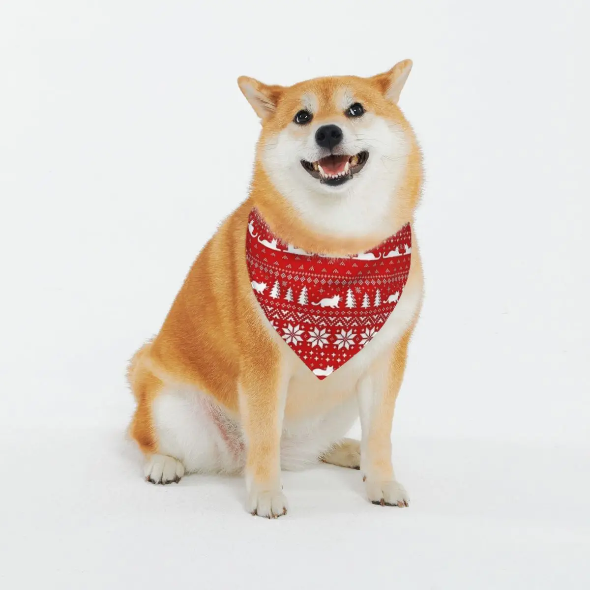 Cat Lover's Red And White Christmas Holiday Pattern Dog Bandana Bulk Small Large Dog Bibs Scarf Cotton Pet Puppy Kerchief Summer