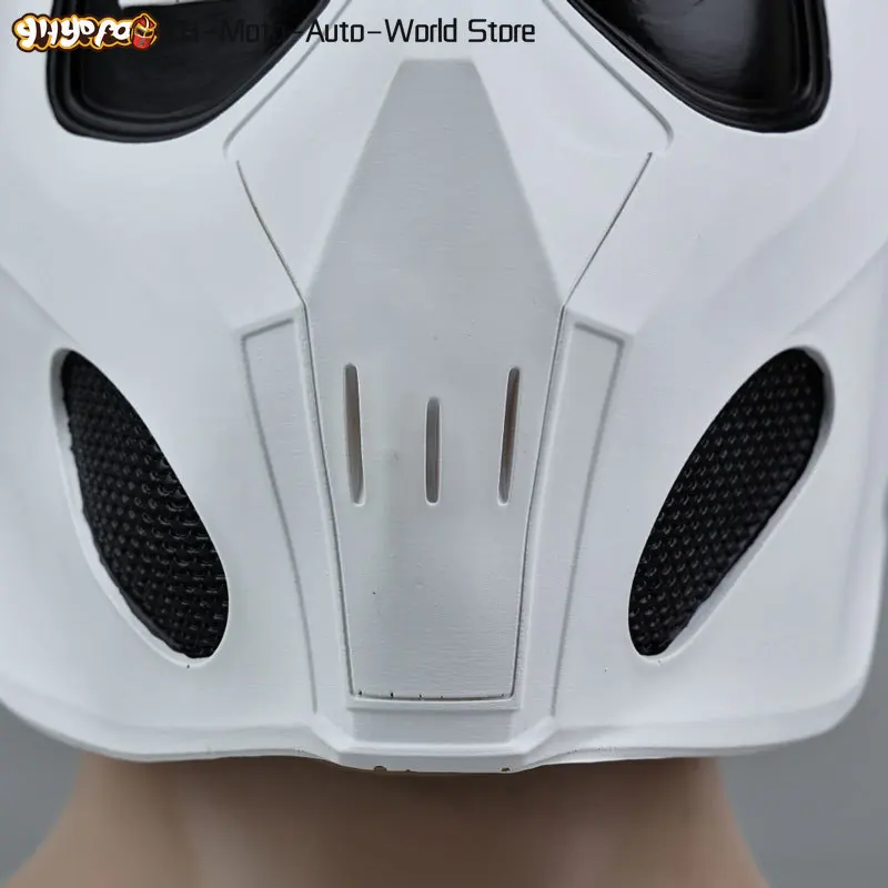 Máscara Taskmaster de látex para Cosplay, máscaras Thunderbolts para adultos, Anthony Tony, casco blanco de cabeza completa, máscaras y accesorios para gafas