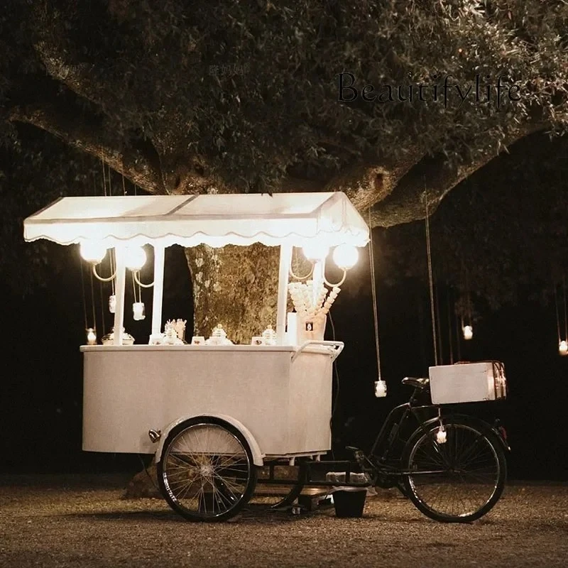 

European tricycle food truck coffee wedding props park ice cream truck street view milk tea dessert dining carLX