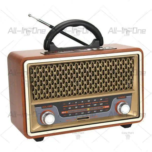 Wooden Home Portable Radio Home High Sensitivity and Deep Sound FM/AM/SW Full Band Radio with Wireless Bluetooth Stereo Speakers