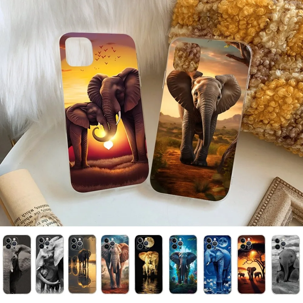 Animal Elephant Phone Case For IPhone 14 11 12 13 Mini Pro XS Max Cover 6 7 8 Plus X XR SE 2020 Funda Shell