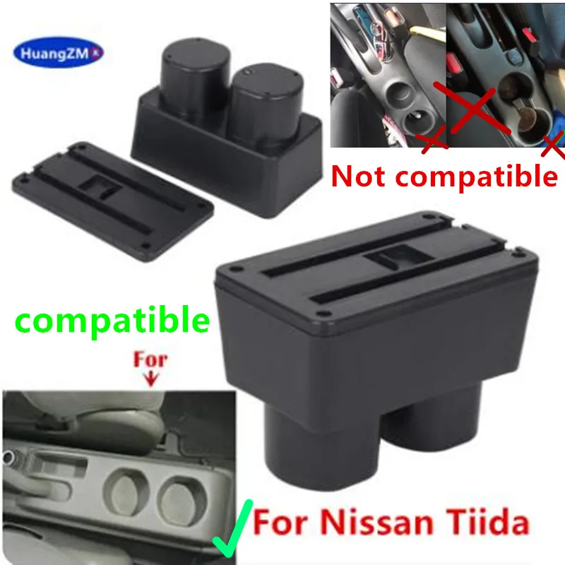 For Nissan Tiida Latio Sylphy Versa Armrest box For Nissan Tiida C11 Car Armrest box Interior Center Storage Box Car Accessories