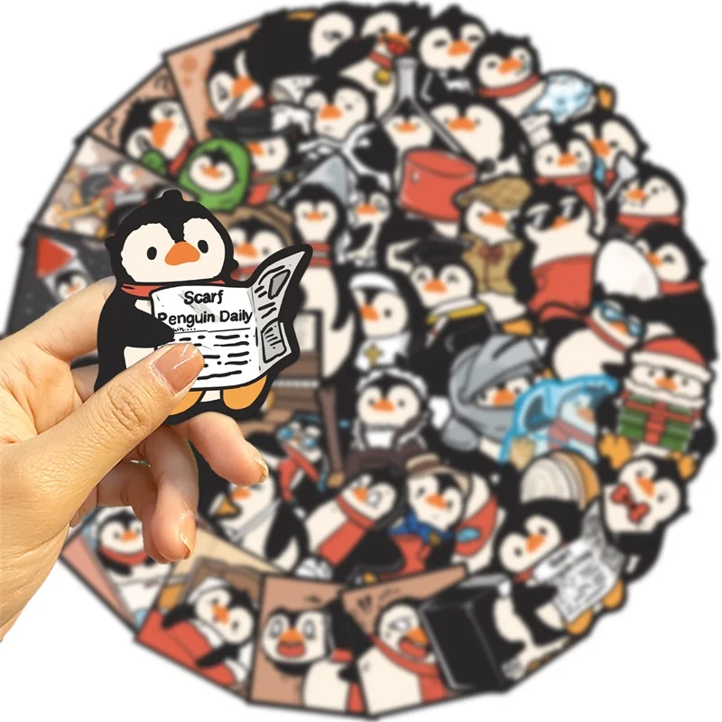 10/30/50PCS Funny Penguin PVC Sticker Aesthetic Korean Stationery Hand Accounting Children's Decoration Scrapbooking Supplies