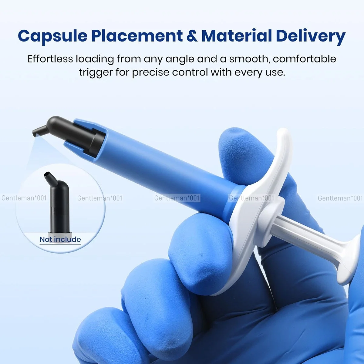 10pcs Dental Injection Type Applier Capsule Antibacterial Capsules Dispenser Composite Resin Pusher