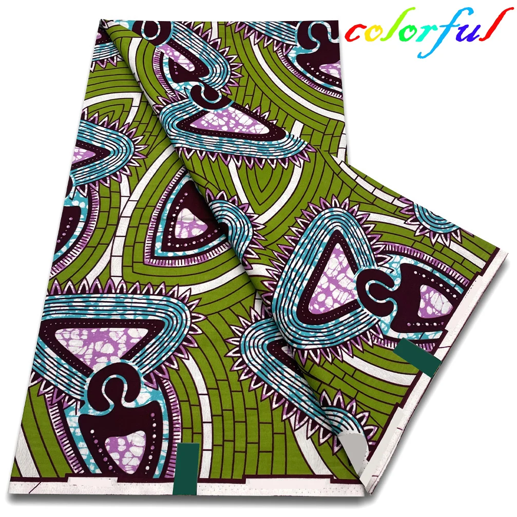 Imagem -02 - African Ankara Wax Print Fabric 100 Algodão Cera Africana Macia Tecido Real Cera Verdadeira Vestidos Faça Você Mesmo Alta Qualidade