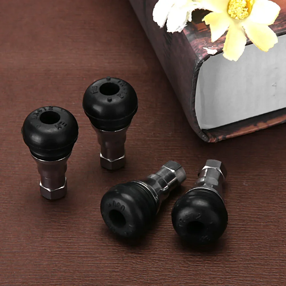 4pcs/lot Tire Valve Car Chrome Rubber Tubeless Wheel Tyre Tire Valve Stem Cap Covers Suitable for standard 11mm rim hole