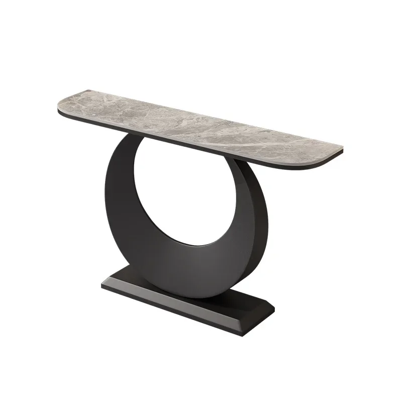 

Entrance table, end view table, rock slab Italian entry cabinet, light luxury living room with simple table against the wall