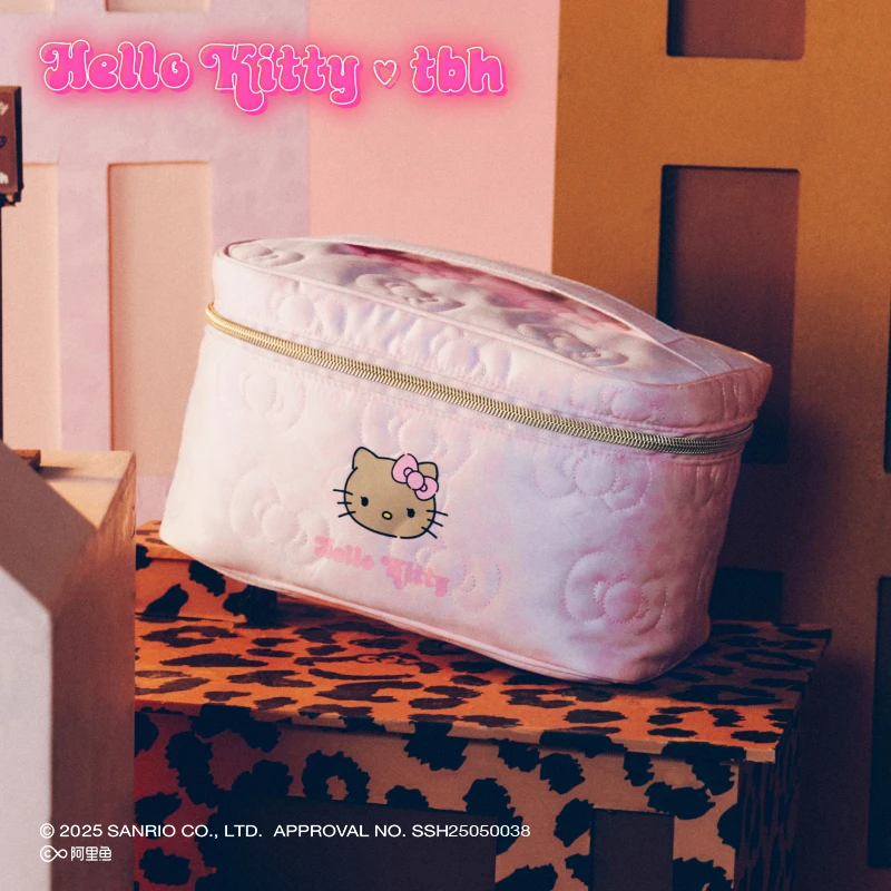 

Tbh Hello Kitty Cosmetic Bag Large Capacity Travel Quilted Toiletry Bag Waterproof Handbag Portable Makeup Organizer For Women