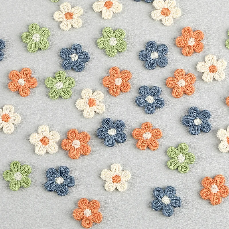 Cute Five Petal Small Flower Fabric Patch For Children\'s Clothing Leggings Hair Clips Headgear Shoes Hats Clothing Accessories