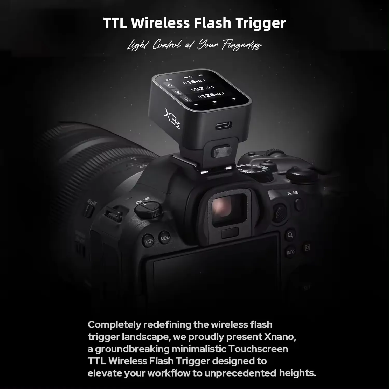 Godox X3 Wireless Flash Trigger Built-in lithium battery and touch screen control for Godox Flash light