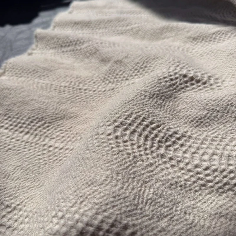 Jacquard Fabric Beige Thickening Overcoat Pillow Clothing Designer Cloth Apparel for Diy Sewing Cotton Material