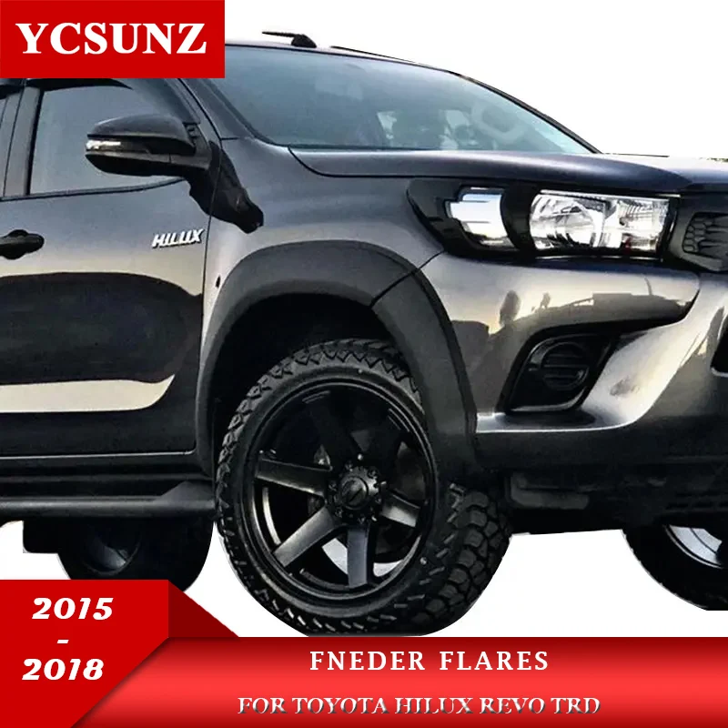

Wheel Arch Fender Flares Mudguards For Toyota Hilux Revo TRD 2016 2017 2018 Double Cabin Car Accessories