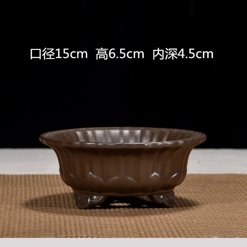 Purple Sand Flower Pot Antique Micro Landscape Multi Meat Pot Chinese Style Square Rectangular Bonsai Pot Balcony Decorations