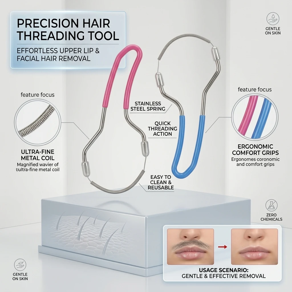 1/2pcs Facial Epilator Women Remove Unwanted Hair On Upper Lip Chin Face Portable Handheld Spring Roller Epilator For Smooth