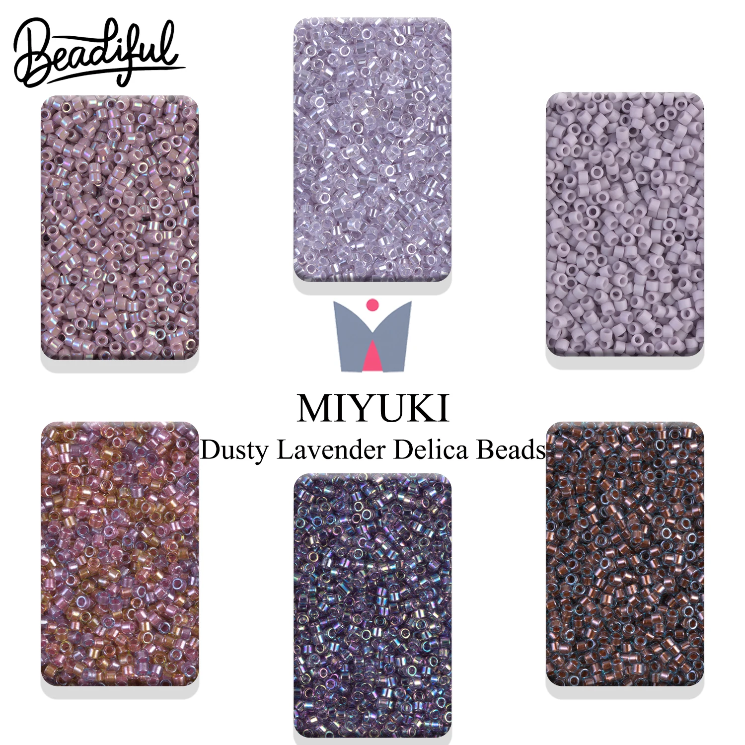 10g/2000 piezas MIYUKI DELICA BEADS 11/0 - Serie Dusty Lavender, Cuentas de Vidrio Japonesas para Manualidades de Joyería y Pendientes DIY