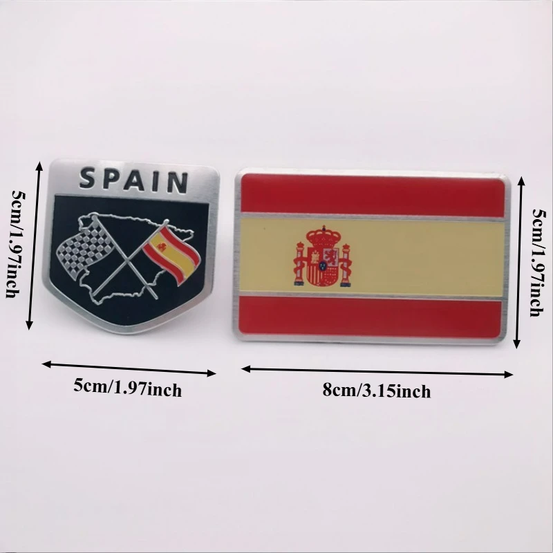 Modification Metal Stickers RUSSIA GREECE SPAIN Flags Body Decoration Scratches Coverings Aluminum Mounting Accessories