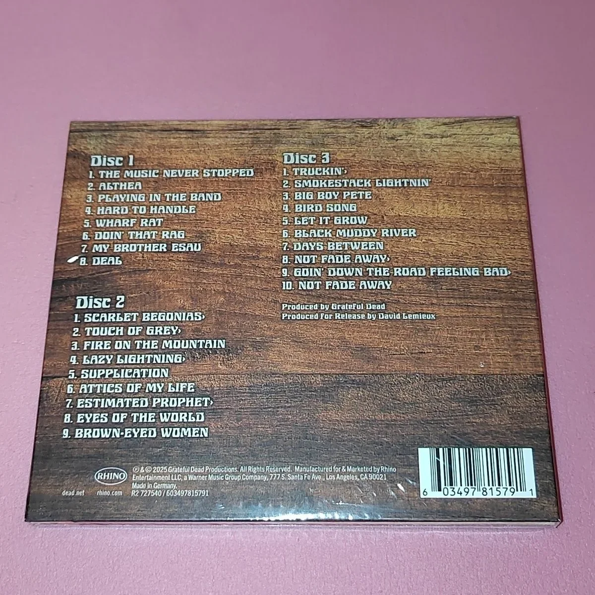 3 Stück Musikplatten zum 60. Jubiläum, Rock Jerry Garcia Musik-CD, The Music Never Stopped Album Althea