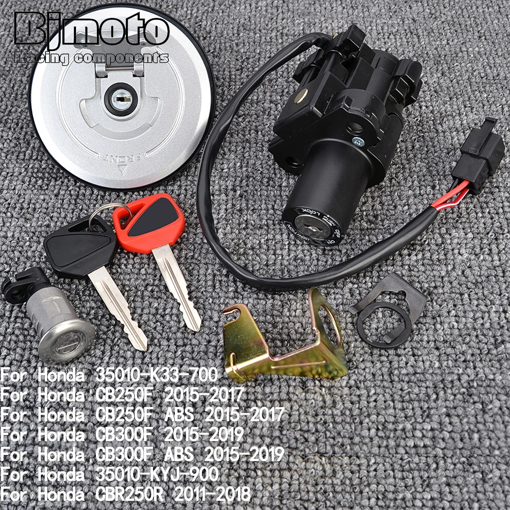 

For Honda CBR 250 300 R RA ABS TRICOLOR REPSOL EDITION 35010-KYJ-900 Fuel Gas Cap Ignition Switch Seat Lock with Key Kit