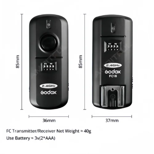 Godox 16 channels Fc-16 Studio 2.4Ghz Remote Wireless Flash Trigger with Remote Shutter for Canon Nikon EOS Camera