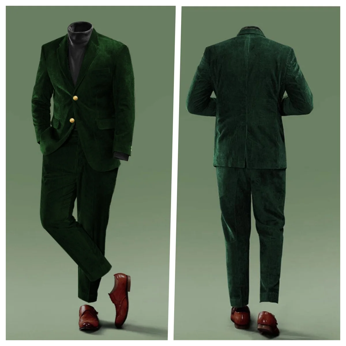 

2025 осенний новый высококачественный вельветовый мужской костюм из 2 предметов, куртка, брюки, повседневный деловой красивый модный облегающий костюм по индивидуальному заказу