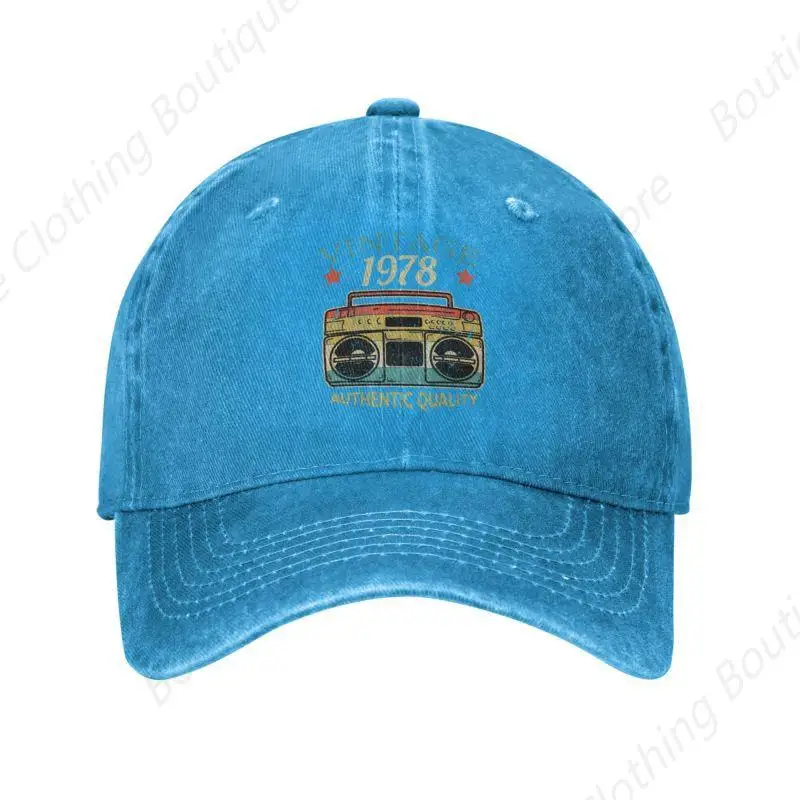 Fashion Cotton Vintage 1978 Radio Authentic Quality Baseball Cap for Women Men   Adjustable 45nd  Birthday Gift Dad Hat Sports