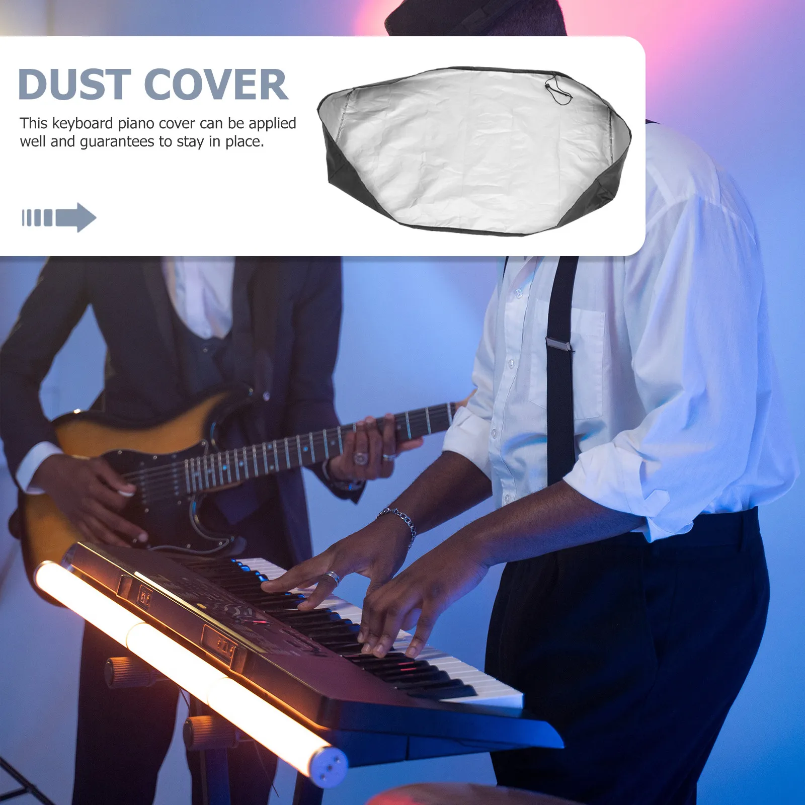 61 Keys Piano Keyboard Protective Cover Adjustable Drawstring Fit for Digital Electric Piano Keyboard Accessories