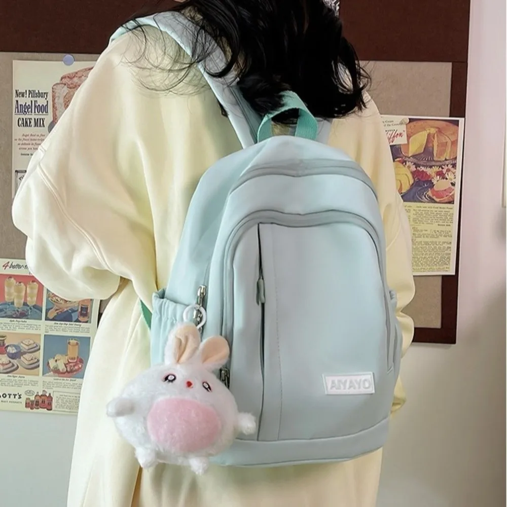 Nylon Girls Backpacks Multi Pockets Solid Color Students School Bags Large Capacity Japanese style Teenage Shoulder Bags Student