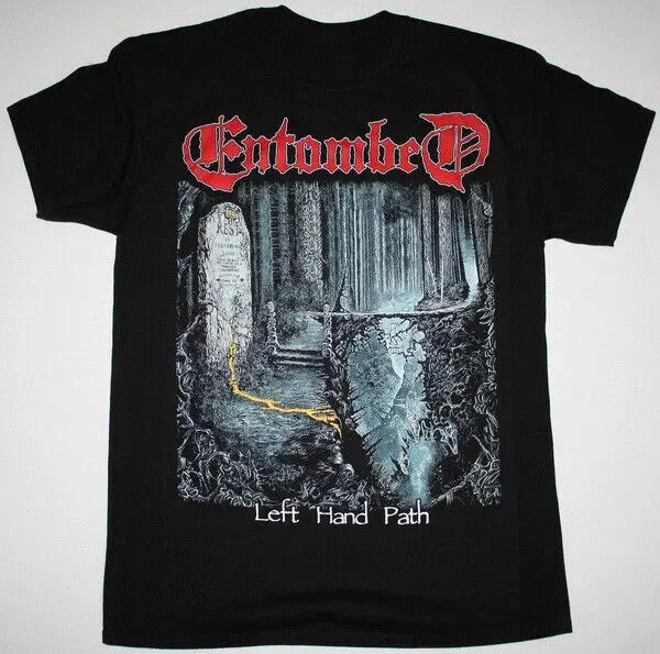 Unisex Vintage Entombed camisa do caminho da mão esquerda, preto clássico, S-5XL, NE2186
