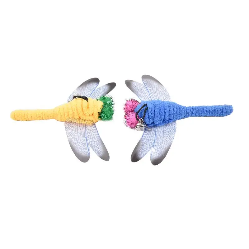 5Pcs Cat Toys Dragonfly Replacement Head Interactive Cat Teaser Stick Replacement Head Plush Cat Teaser Wand Pet Products