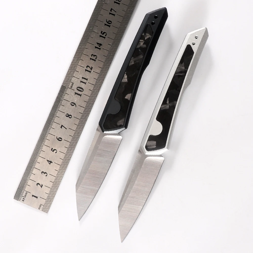 Folding Pocket Knife para Ferramenta ao ar Livre Aviação Alumínio Carbon Fiber Handle 8cr13mov Lâmina Exterior 7050