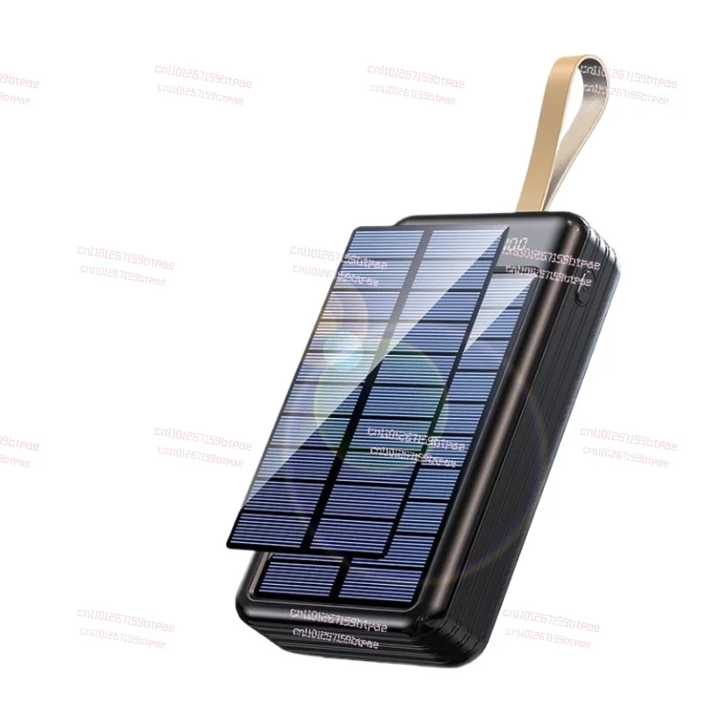 

Solar power bank large capacity 100000 mAh fast charging line mobile power outdoor riding mobile phone universal