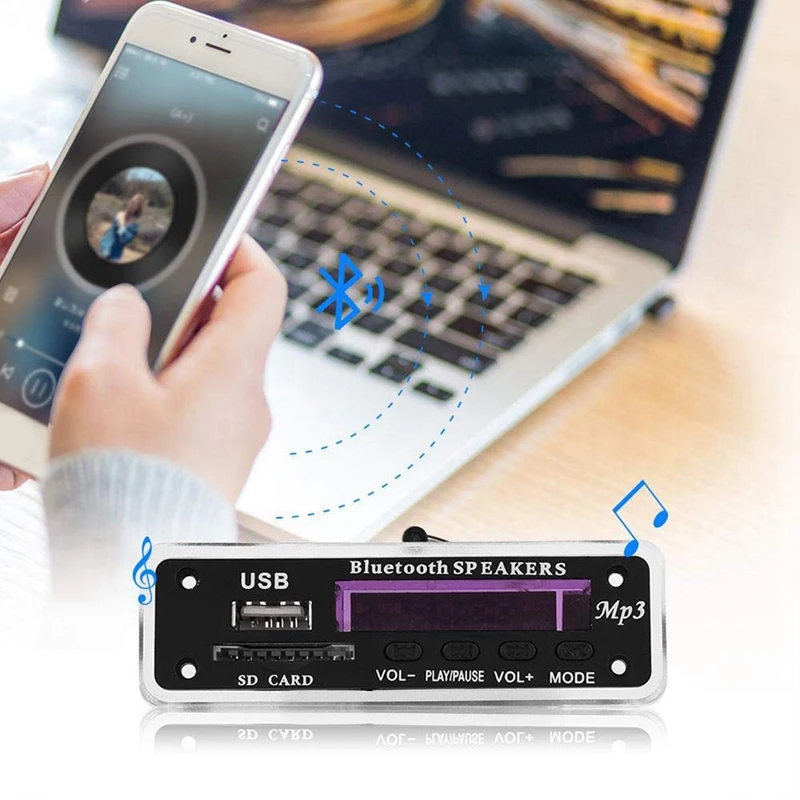 Placa decodificadora de Audio Bluetooth 5,0, módulo de Audio Mp3, USB AUX SD FM, módulo de placa decodificadora de Radio para piezas de accesorios de coche, 12V