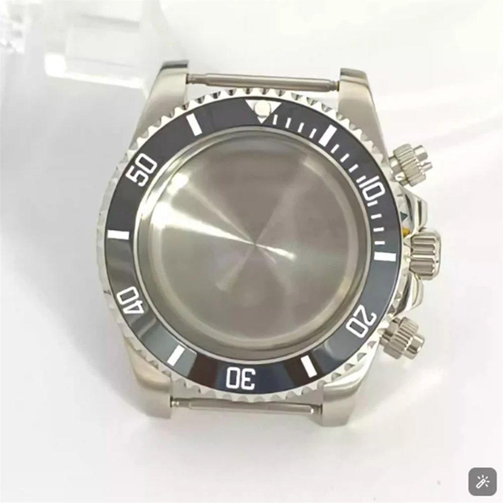 

1 шт., 40 мм, корпус кварцевых часов, плоское сапфировое стекло + GMT/SUB, керамический безель для VK63, аксессуары для часов с механизмом