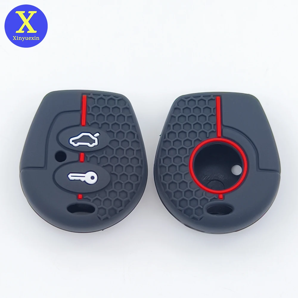 Xinyuexin Silicone Key Case Cover for VW Polo for Seat Corboda Leon Remote Key Fob Protection 2 Button Car Accessories 2 Pcs/lot