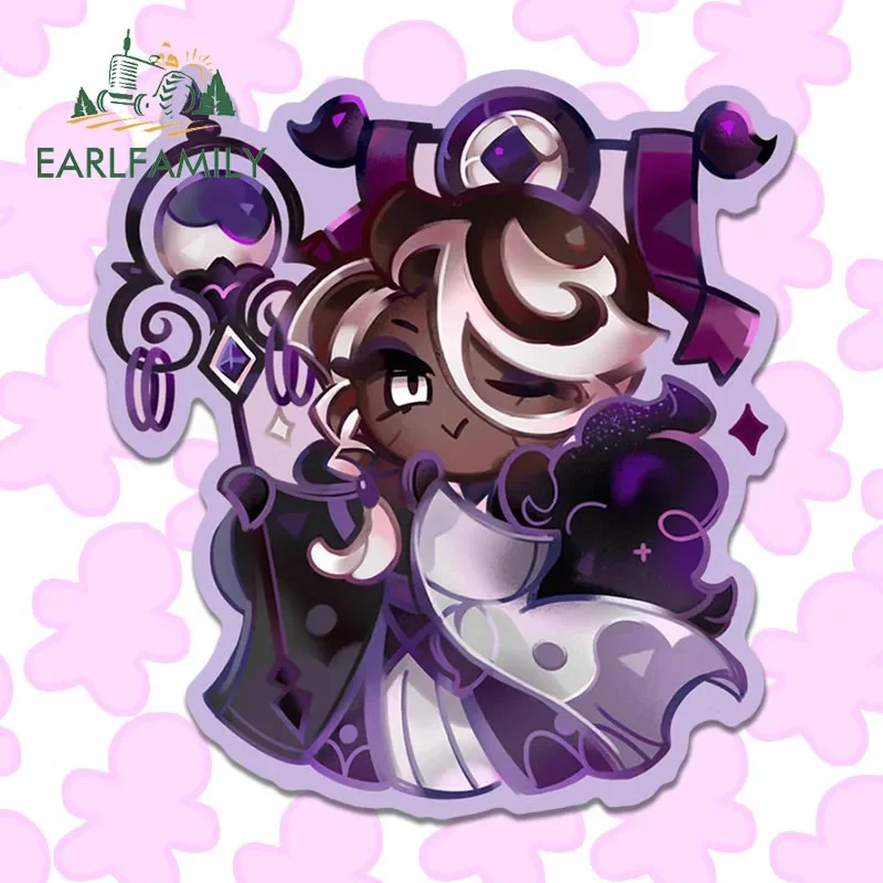EARLFAMILY 13cm x 12.1cm for Cookie Run Kingdom Affogato Cookie Car Stickers Cartoon Occlusion Scratch Decals Vinyl Car Wrap