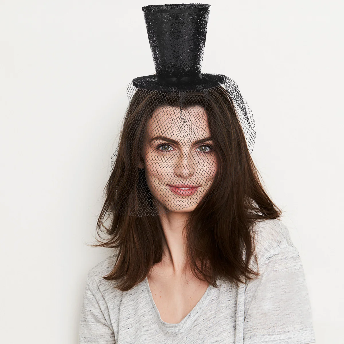 

Винтажный сетчатый тюлевый ободок-шляпка с элегантной вуалью для свадьбы, вечеринки, банкета, танцев, путешествий, фотосессий, косплея, сценических выступлений