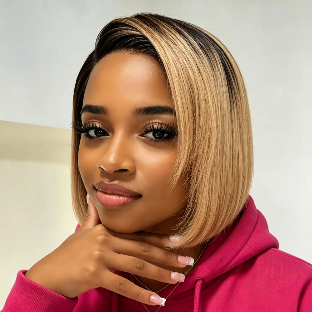 ombre-black-honey-blonde-short-bob-13x4x1-lace-front-wig-human-hair-side-part-straight-bob-lace-wig-natural-daily-styling