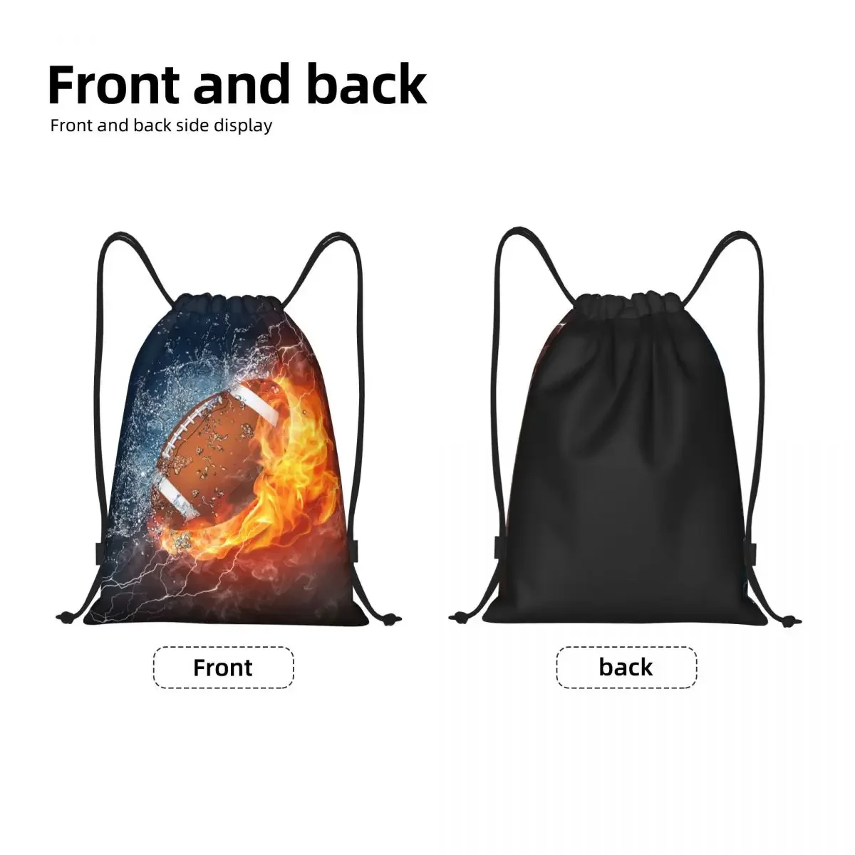 Rugby American Football In  And Water Drawstring Bags Men Women Portable Gym Sports Sackpack Training Backpacks