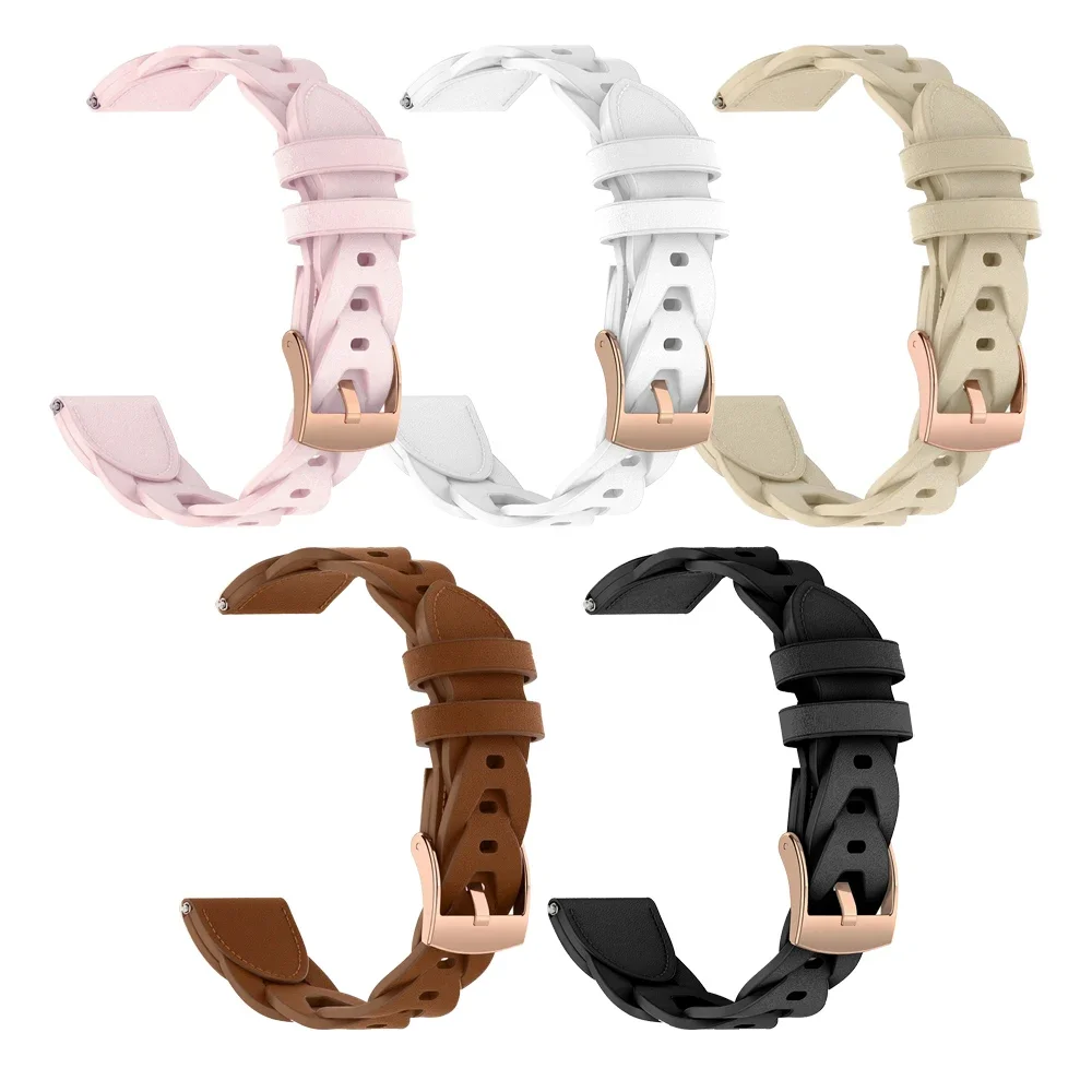 18 مللي متر حزام ساعة اليد لهواوي 5 /GT5 برو 42 مللي متر/GT5 GT4 41 مللي متر الجلود الاصطناعية ل Garmin Venu 3s 2s Vivoactive 4s النساء معصمه