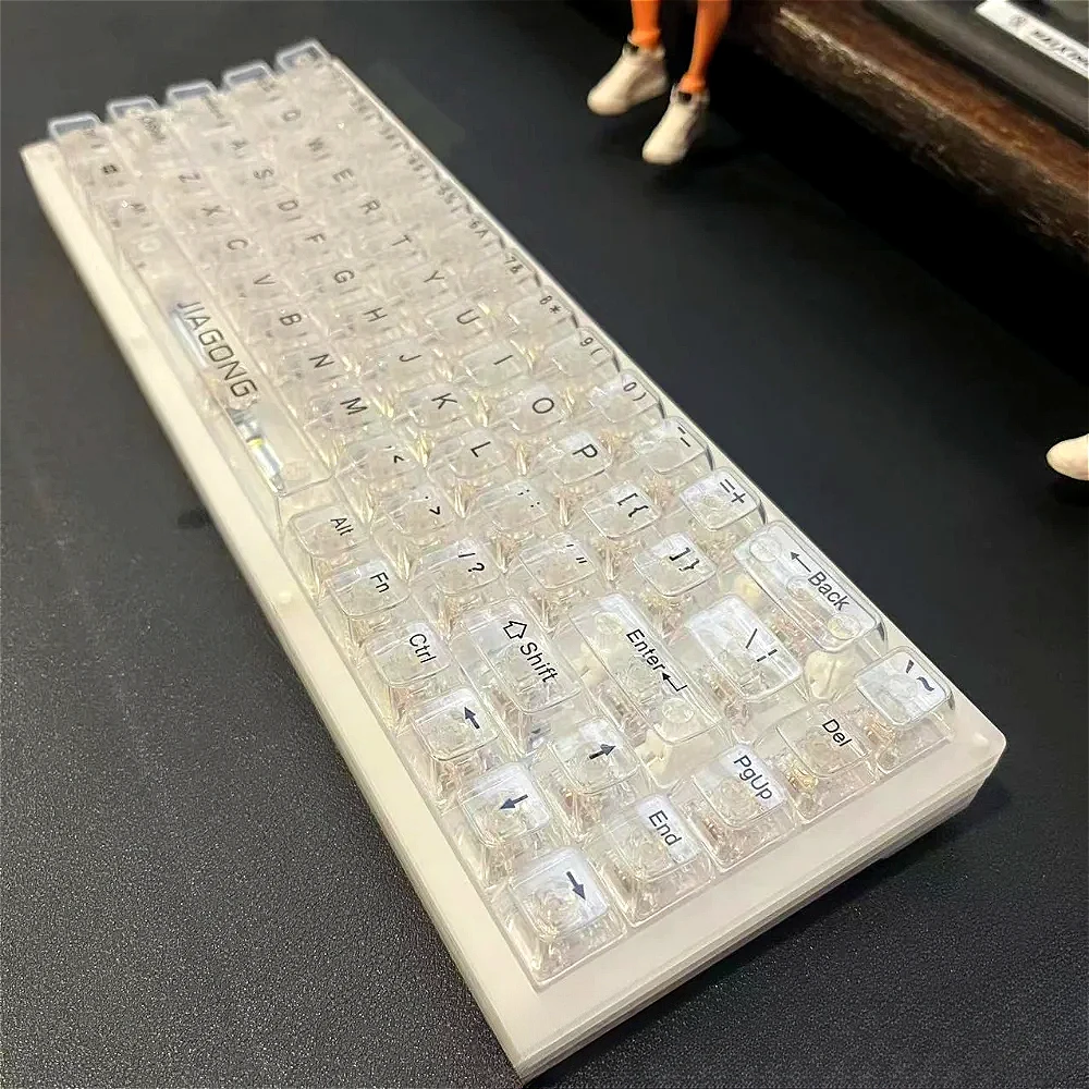 

Transparent Crystal Keycaps PBT 132-key Set for Cherry 64/96/104/108 MX Switches Mechanical Keyboards.